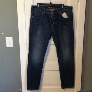Express jeans dark blue washed out size 34/32